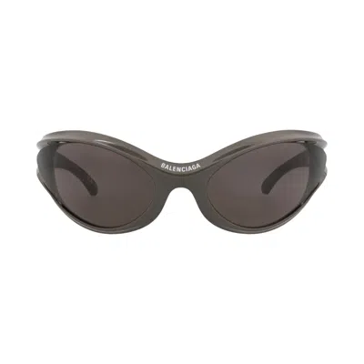 Pre-owned Balenciaga Shield-frame Bio Injection Sunglasses 'grey' | Men's Size Onesize In Gray