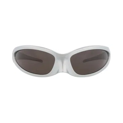 Pre-owned Balenciaga Shield-frame Bio Injection Sunglasses 'silver/grey' | Men's Size Onesize