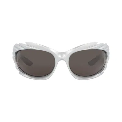Pre-owned Balenciaga Shield-frame Bio Injection Sunglasses 'silver/grey' | Men's Size Onesize
