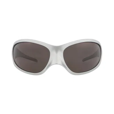 Pre-owned Balenciaga Shield-frame Bio Injection Sunglasses 'silver/grey' | Women's Size Onesize