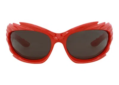 Pre-owned Balenciaga Shieldframe Bio Injection Sunglasses00460032) In Red/grey (bb0255s/30013967