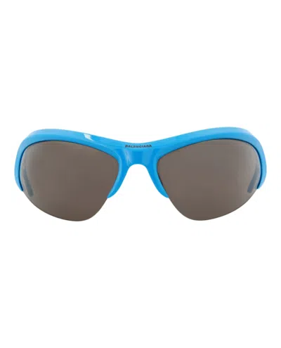 Pre-owned Balenciaga Shieldframe Bio Injection Sunglassesgrey (bb0232s30013513004) In Light/blue/silver
