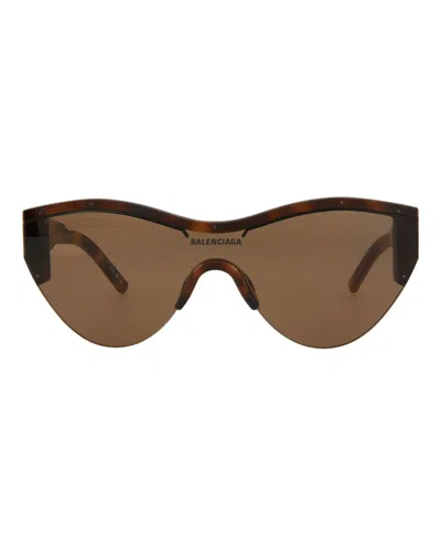 Pre-owned Balenciaga Shield/wrapframe Acetate Sunglasses/30006541007) In Havana/brown (bb0004s
