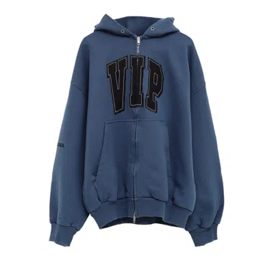 Pre-owned Balenciaga Shifted Zip-up 'dark Blue' | Women's Size M