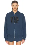 Balenciaga Cotton Sweatshirt With Front Pockets And Hood In Blue