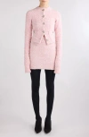 Balenciaga Cropped Tweed Cardigan Sweaters And Cardigans Pink In Pink