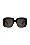 Balenciaga Shiny Black Square-frame Sunglasses Accessories In Black
