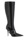 Balenciaga Knife Buckle-detailed Leather Knee Boots In Black