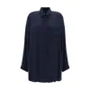 Balenciaga Long Sleeves Jacquard Logo Shirt In Blue
