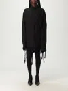 Balenciaga Lingerie Black Sirt With Button-down Collar And Lingerie Detail On The Hem In Tech Fabric Woman In Black