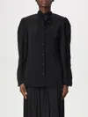 Balenciaga Pussy-bow Crinkled-jersey Shirt In Schwarz