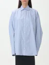 Balenciaga Knotted Shirt In Blue