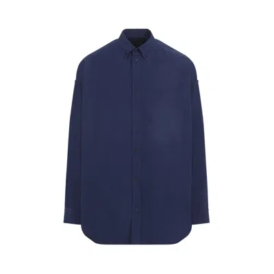 Balenciaga Ls Cocoon Shirt In Blue