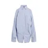 Balenciaga Striped Shirt In Blue