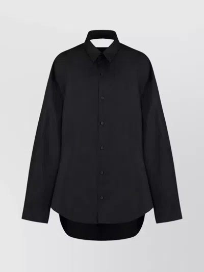 Balenciaga Shirt Dress With Back Yoke And Long Sleeves In Black