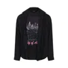 Balenciaga Layered Distressed Long Sleeve Graphic Shirt In Gray