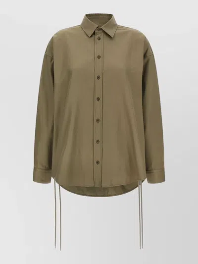 Balenciaga Shirt Lace Detail Collared Long Sleeves In Green