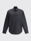 Balenciaga Nano Bb Logo Buttoned Shirt In Black