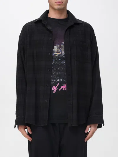 Balenciaga Layered Construction Shirt Featuring Patch Pocket In Black