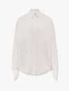 Balenciaga Oversize Cotton Shirt With Knotted Details In White