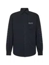 Balenciaga Main Character Artwork Long-sleeved Jersey Polo Shirt Clothing In Blue