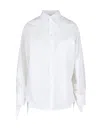Balenciaga Knotted Cuffs Long-sleeved Shirt In White