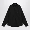 Balenciaga Black Cotton Shirt With Logo In Black