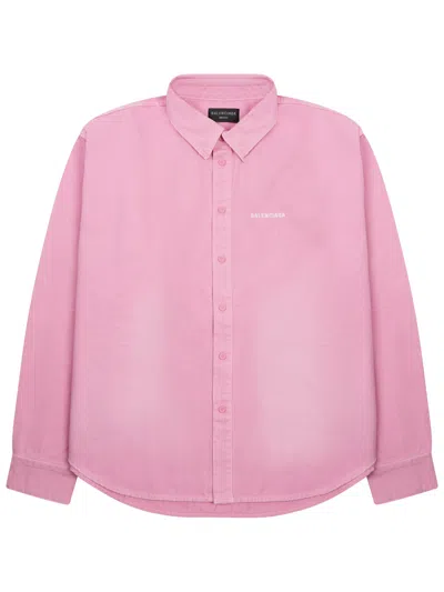 Balenciaga Shirt With Logo In Pink