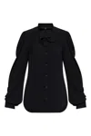 Balenciaga Pussy-bow Crinkled-jersey Shirt In Black