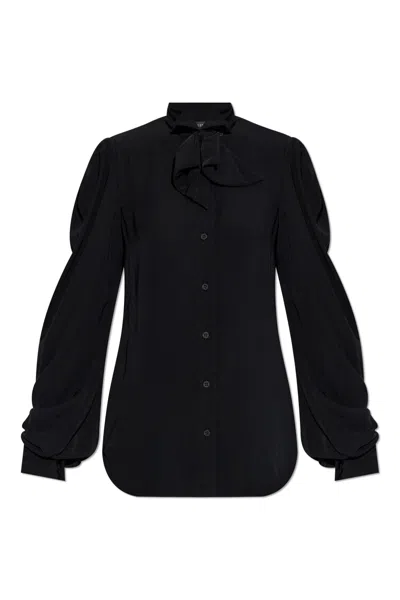 Balenciaga Shirt With Ties In Black