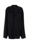 Balenciaga Black Satin Oversize Shirt