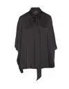 Balenciaga Draped Long Length Tie Detail Shirt In Multi