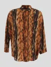 Balenciaga Fur Print Cocoon Silk Crepe Blouse In Multi