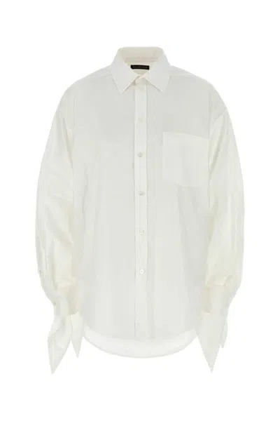 Balenciaga Women Oversized Shirt In White