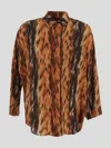 Balenciaga Fur Print Cocoon Silk Crepe Blouse