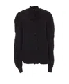 Balenciaga Pussy-bow Crinkled-jersey Shirt In Black