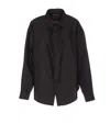Balenciaga Long Sleeve Collared Neck Shirt With Front Pocket In Black