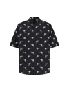 Balenciaga Boxy Short-sleeved Bb Shirt In Black
