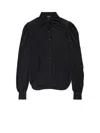 Balenciaga Pussy-bow Crinkled-jersey Shirt In Black