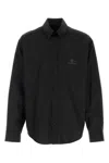 Balenciaga Black Cotton Shirt With Logo In Black