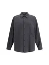 Balenciaga Oversized Checked Shirt In Black