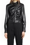 Balenciaga Runched Long-sleeve Shirt In Black