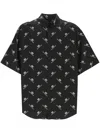 Balenciaga Boxy Short-sleeved Bb Shirt In Black