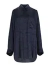 Balenciaga 'bal Diagonal Allover Flowing' Shirt In Blue