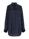 Balenciaga 'bal Diagonal Allover Flowing' Shirt In Blue