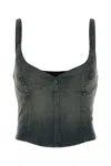 Balenciaga Cropped Sleeveless Top Scoop Neck In Blue