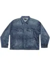 Balenciaga Jeansjacke Im Deconstructed-look In Blue