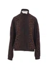 Balenciaga Crepe De Chine Full-zip Jacket With Leopard Print In Brown