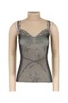 Balenciaga Black And Light Beige Trompe Loeil Lingerie Top In Gold