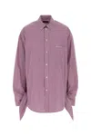 Balenciaga Striped Long Sleeve Top For Casual Wear In Pink